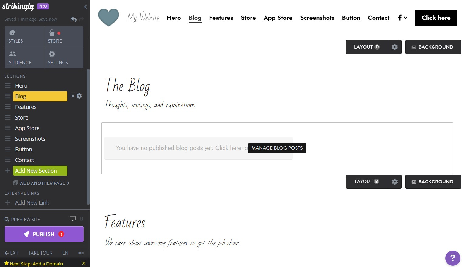 Strikingly Blog section Strikingly Blog section